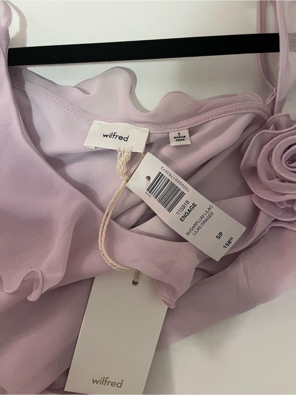 Aritzia Lilac Asymmetrical Slip Dress with Rosette Strap - Picture 4 of 5
